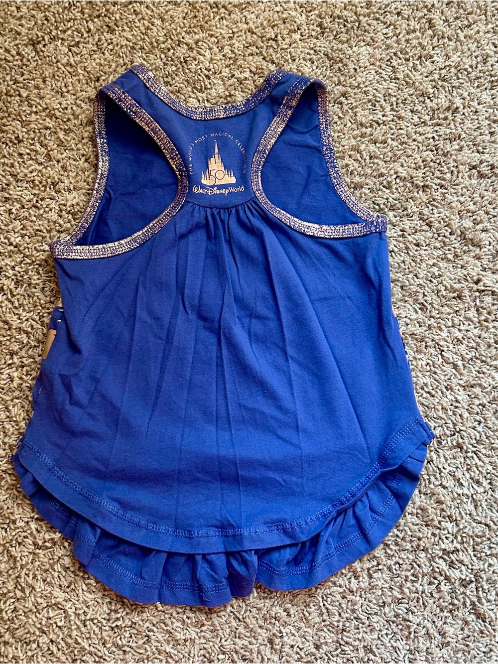Disney 50th Anniversary Blue & Gold Character Print Tank Top - Picture 4 of 6